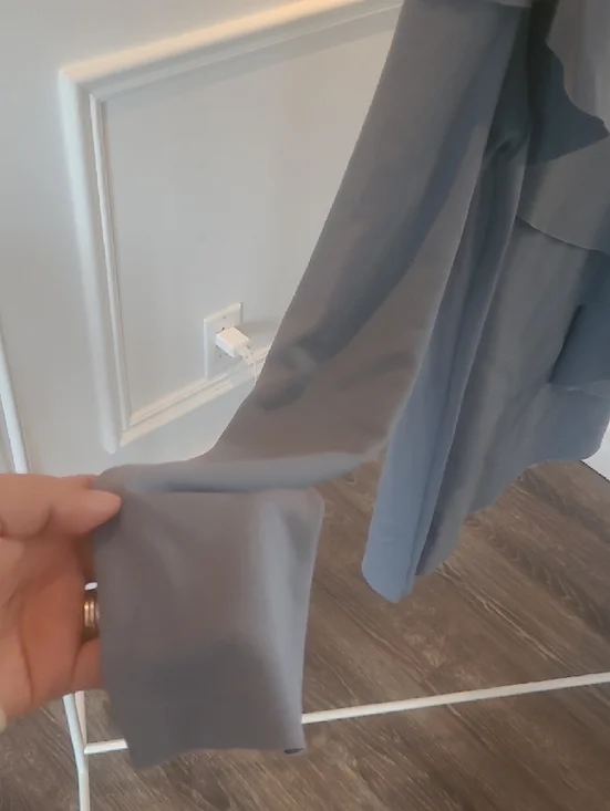 COS Light Blue V Neck Ruffled Top - Picture 7 of 11